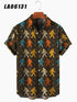 Summer Short Sleeve Shirt Striped Digital Print Men's Top